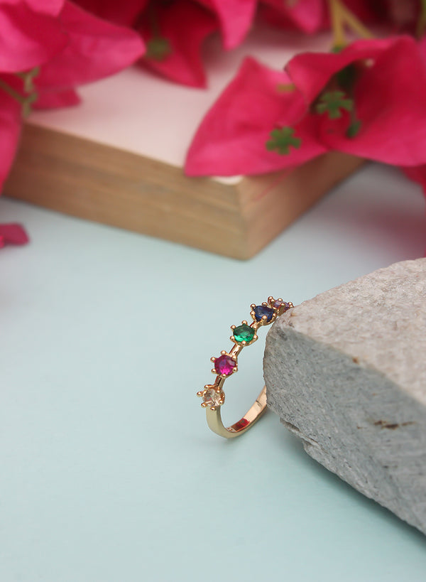 Misty Multicolor Stone Ring