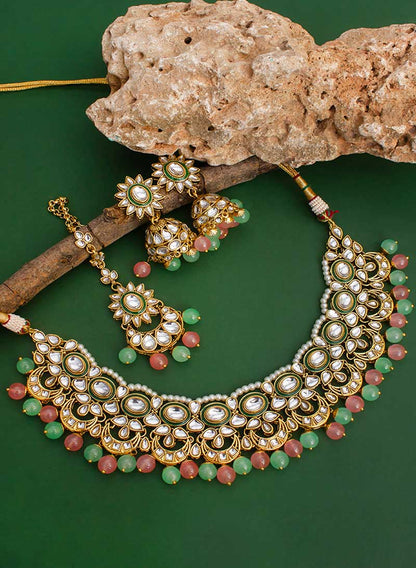 Hira Necklace Set with Maangtika