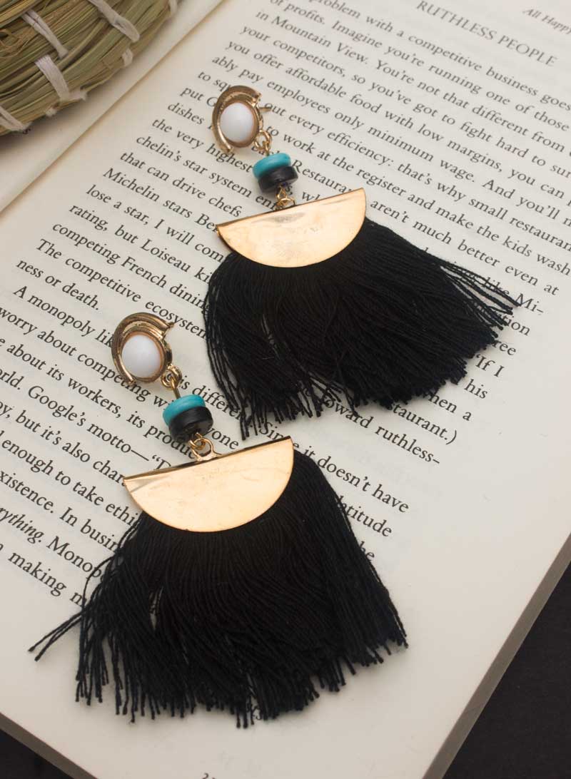black tessel earring