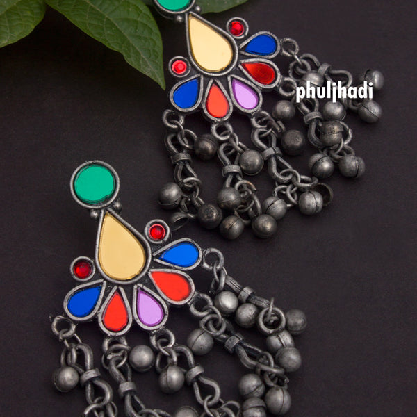 Madhuri Dixit Kundan Indian Oxidized Earrings Jhumki / Bollywood Oxidized  Gold Indian Earrings/ Black Polish Kundan Jhumka Earrings - Etsy