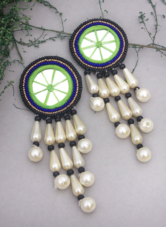ishani white moti hanging earring