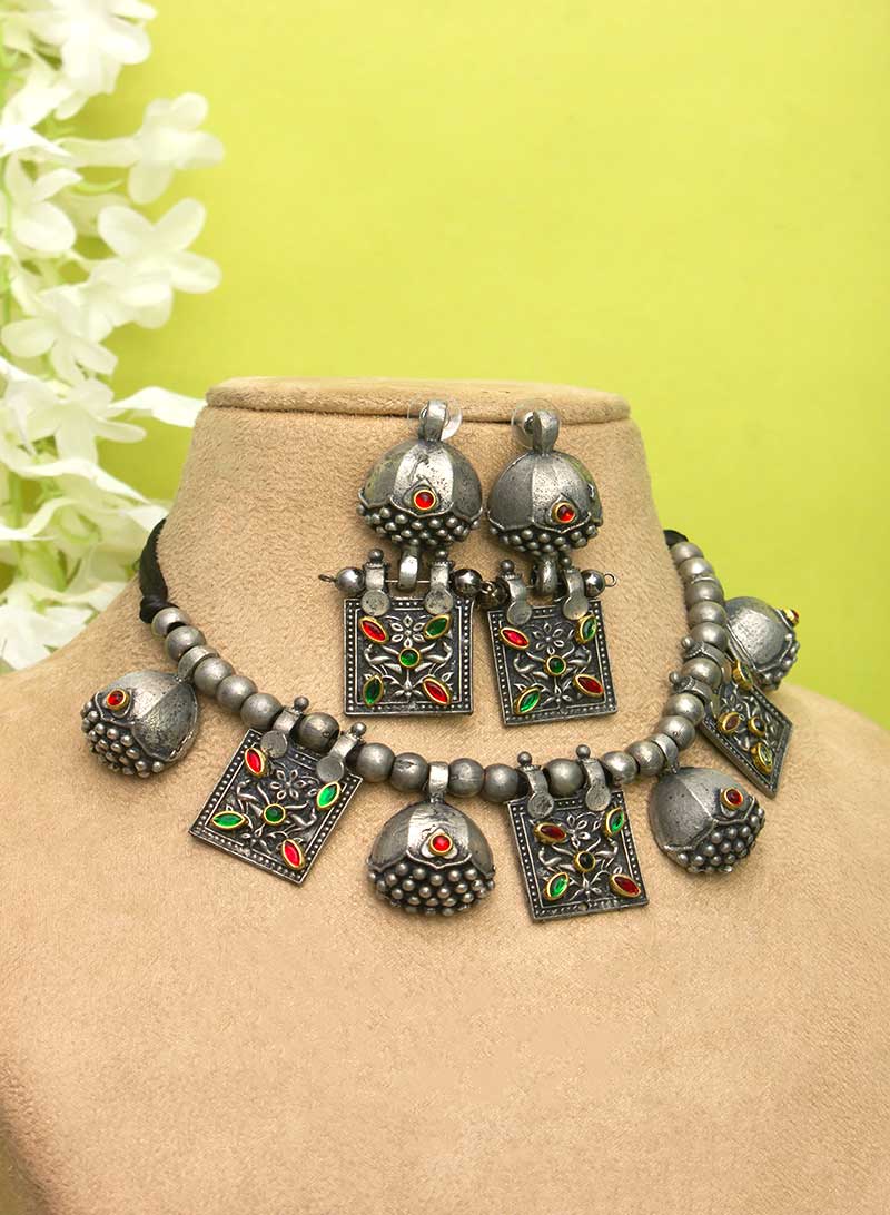 Mausami Oxidised Choker set