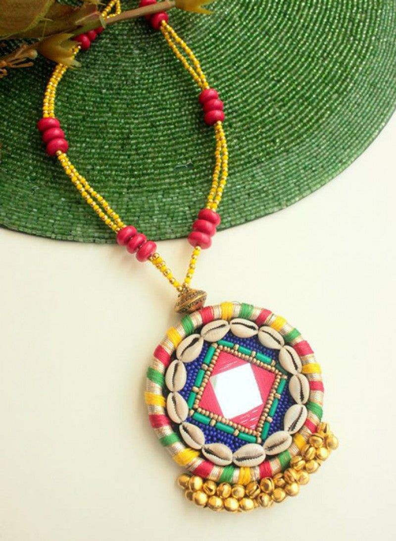 Mirror Kaudi Ring Boho Necklace