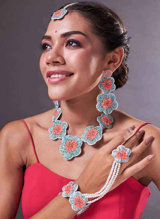 Carolina orange and mint green set