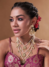 Misha Three Layer Kundan Necklace Set